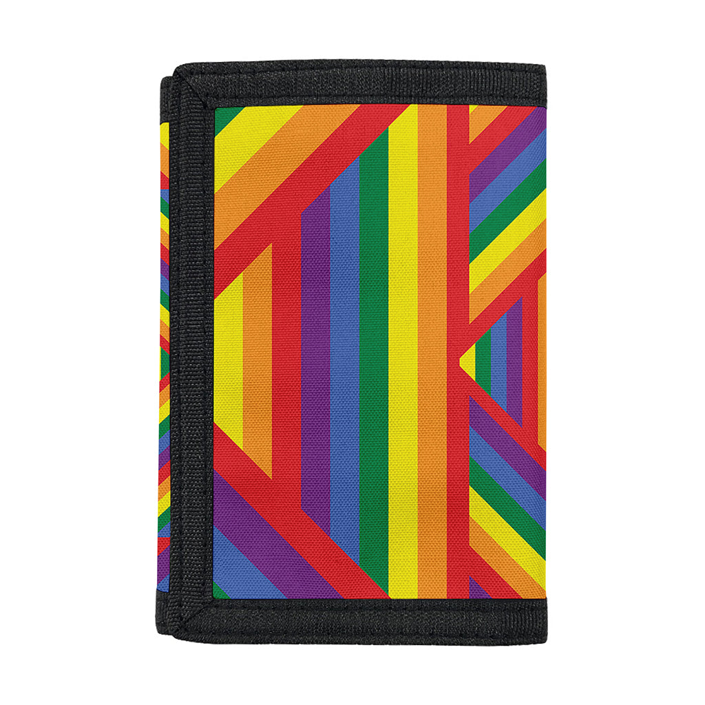 Abstract Rainbow LGBT Stripes Print Trifold Wallet