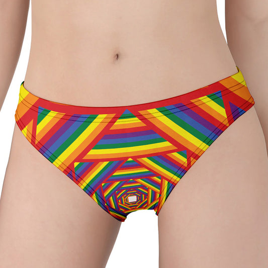 Abstract Rainbow LGBT Stripes Print Women's Panties
