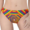 Abstract Rainbow LGBT Stripes Print Women's Thong