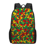 Abstract Reggae Pattern Print 17 Inch Backpack
