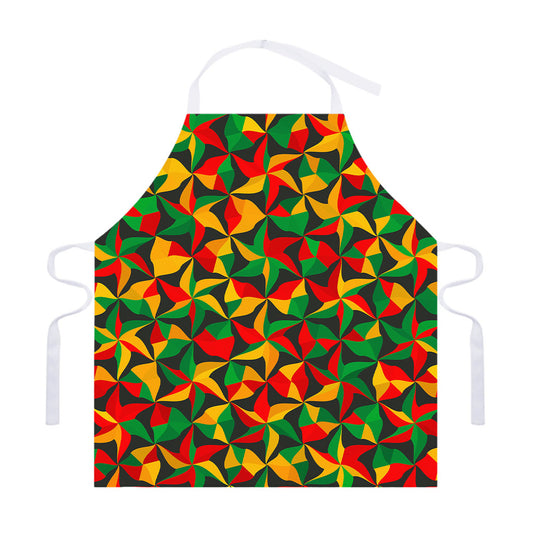 Abstract Reggae Pattern Print Adjustable Apron