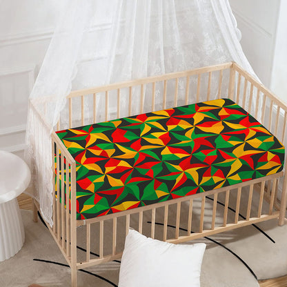 Abstract Reggae Pattern Print Baby Crib Sheet