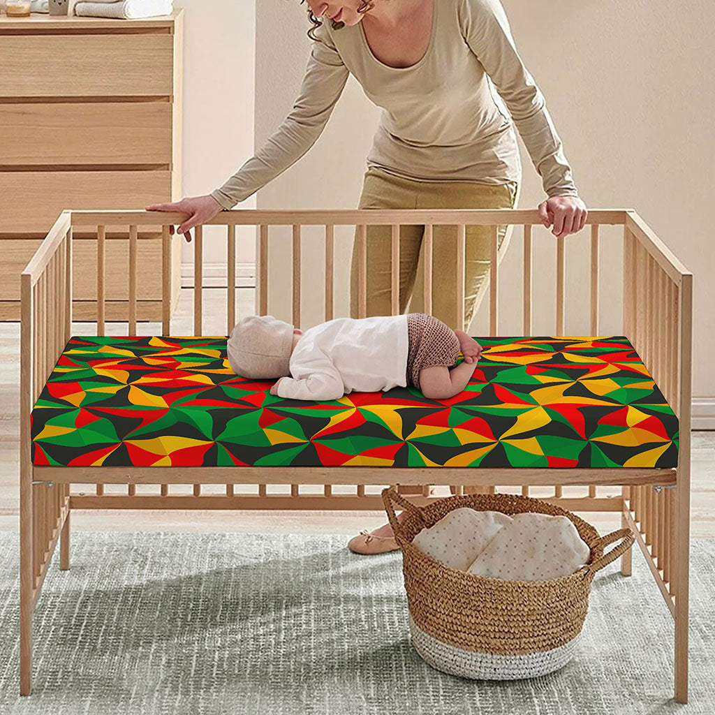 Abstract Reggae Pattern Print Baby Crib Sheet