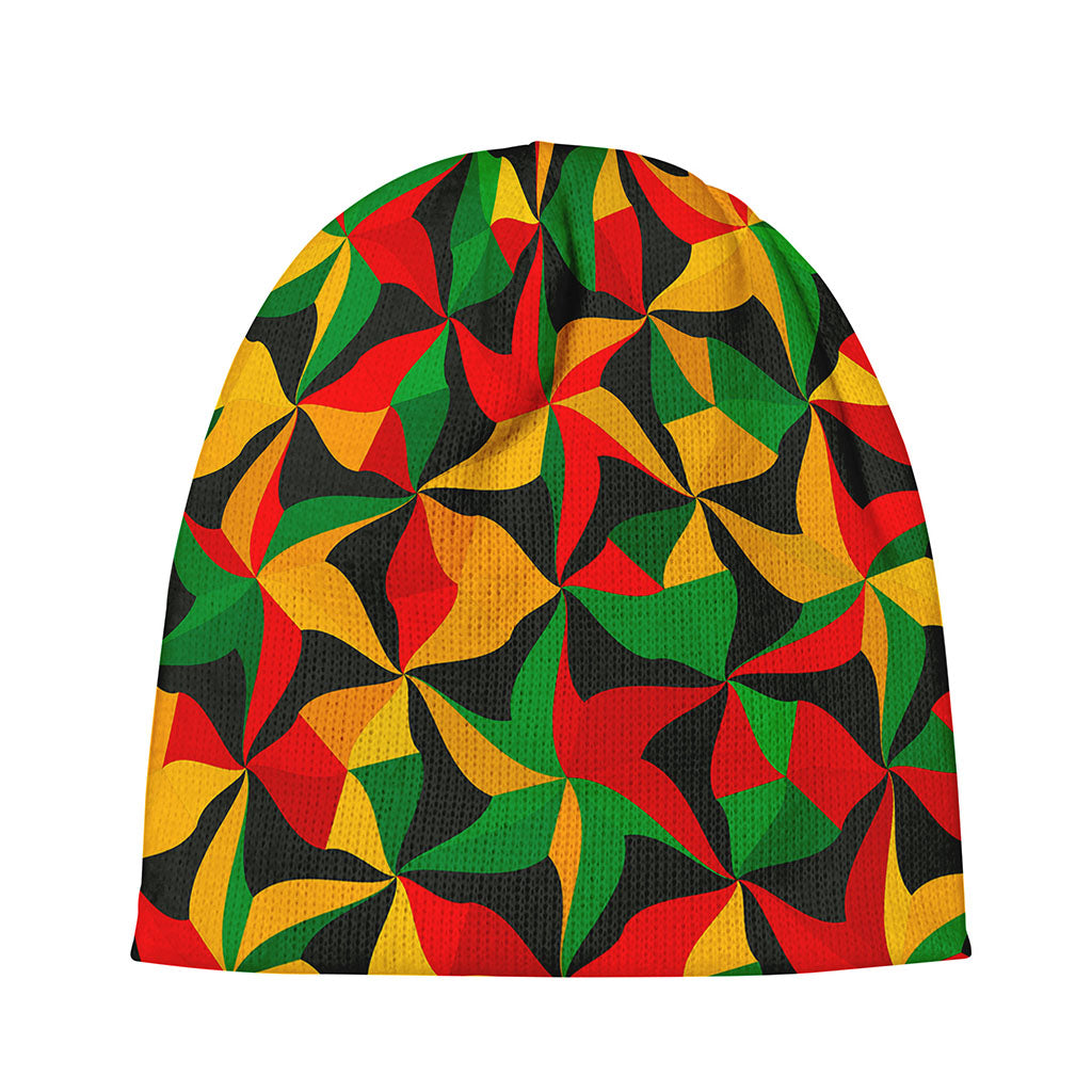 Abstract Reggae Pattern Print Beanie