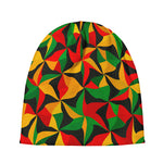 Abstract Reggae Pattern Print Beanie