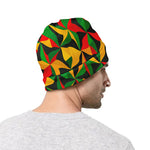 Abstract Reggae Pattern Print Beanie