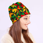 Abstract Reggae Pattern Print Beanie