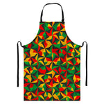Abstract Reggae Pattern Print Bib Apron With Pocket