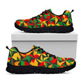 Abstract Reggae Pattern Print Black Running Shoes