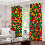 Abstract Reggae Pattern Print Blackout Grommet Curtains
