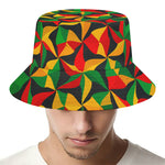Abstract Reggae Pattern Print Bucket Hat