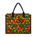 Abstract Reggae Pattern Print Canvas Tote Bag