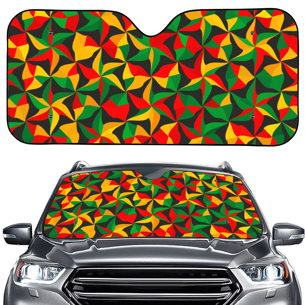 Abstract Reggae Pattern Print Car Windshield Sun Shade