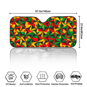 Abstract Reggae Pattern Print Car Windshield Sun Shade