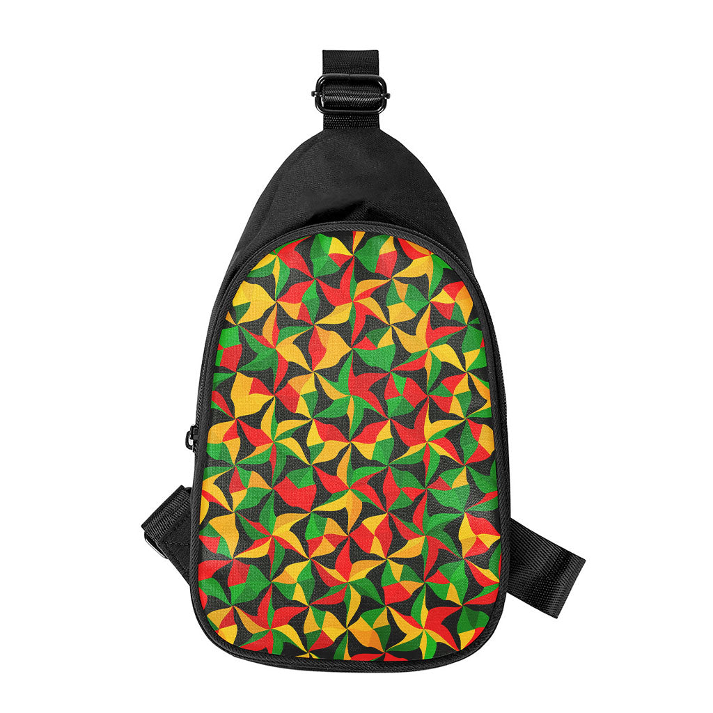Abstract Reggae Pattern Print Chest Bag
