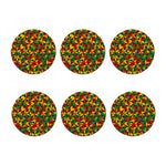 Abstract Reggae Pattern Print Coaster Set