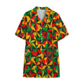 Abstract Reggae Pattern Print Cotton Hawaiian Shirt