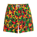 Abstract Reggae Pattern Print Cotton Shorts