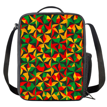 Abstract Reggae Pattern Print Crossbody Lunch Bag
