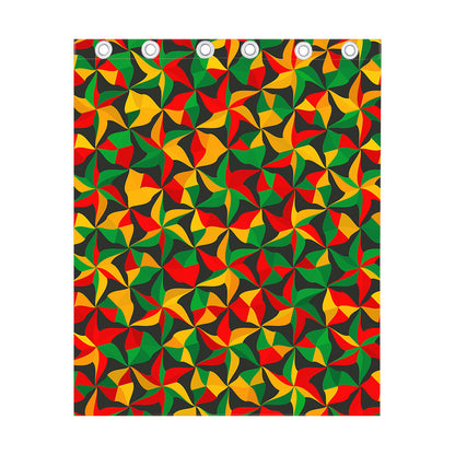 Abstract Reggae Pattern Print Curtain