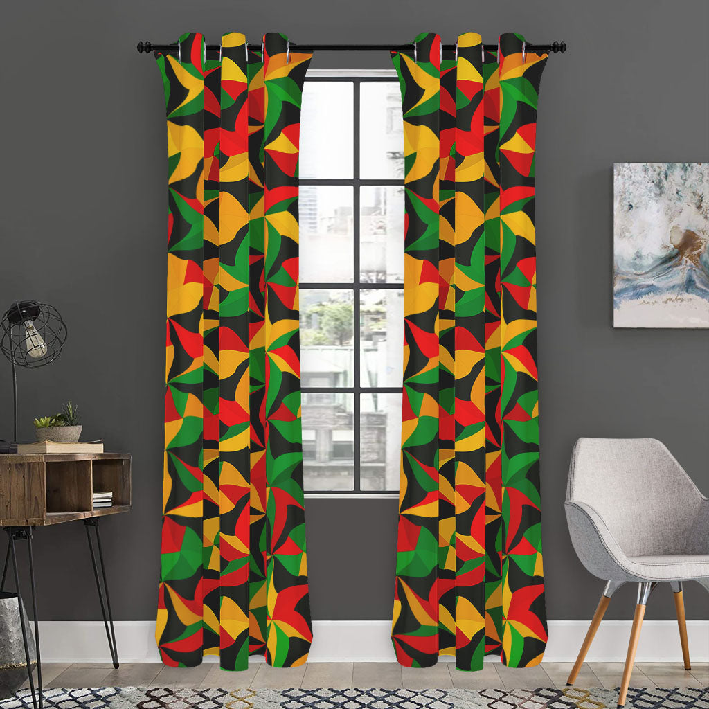 Abstract Reggae Pattern Print Curtain