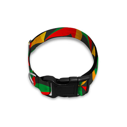 Abstract Reggae Pattern Print Dog Collar