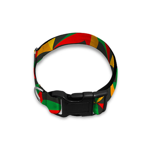 Abstract Reggae Pattern Print Dog Collar