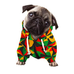 Abstract Reggae Pattern Print Dog Zip Up Hoodie