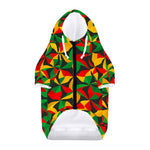 Abstract Reggae Pattern Print Dog Zip Up Hoodie