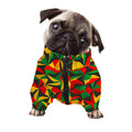 Abstract Reggae Pattern Print Dog Zip Up Jacket