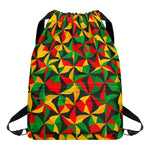 Abstract Reggae Pattern Print Drawstring Backpack