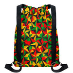 Abstract Reggae Pattern Print Drawstring Backpack