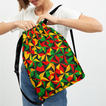 Abstract Reggae Pattern Print Drawstring Backpack