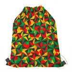 Abstract Reggae Pattern Print Drawstring Bag