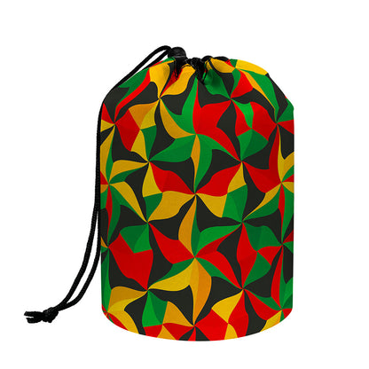 Abstract Reggae Pattern Print Drawstring Makeup Bag