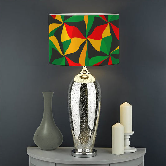 Abstract Reggae Pattern Print Drum Lamp Shade
