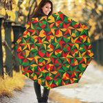Abstract Reggae Pattern Print Foldable Umbrella