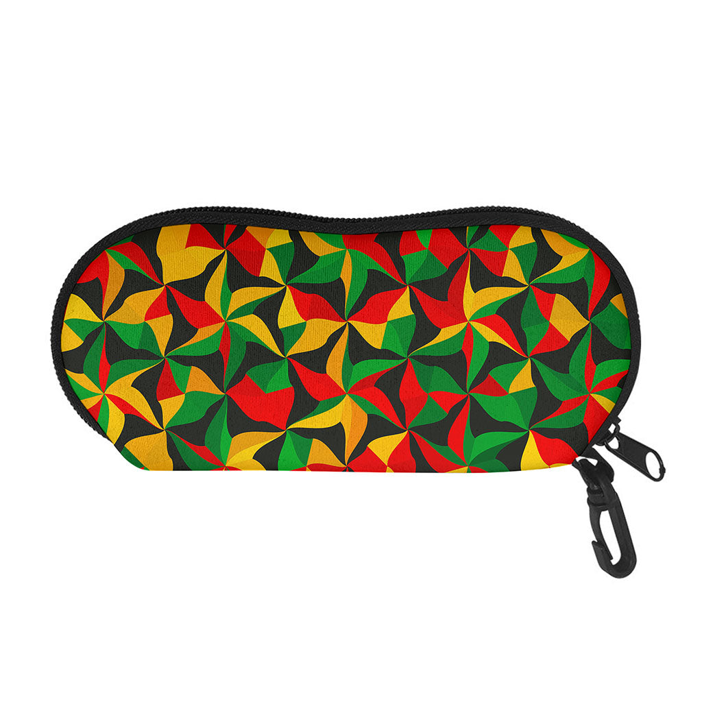 Abstract Reggae Pattern Print Glasses Case