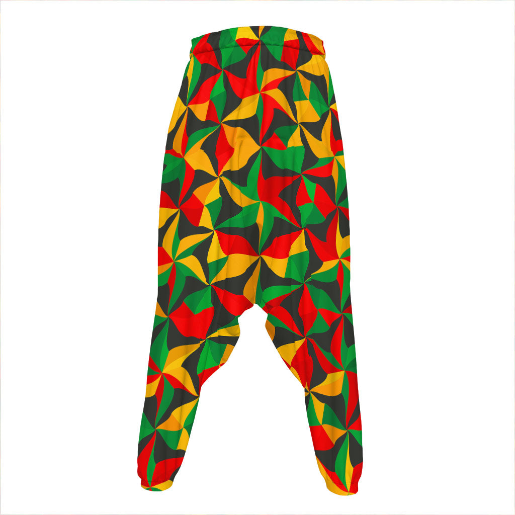 Abstract Reggae Pattern Print Hammer Pants