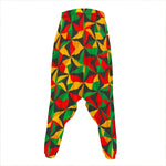 Abstract Reggae Pattern Print Hammer Pants