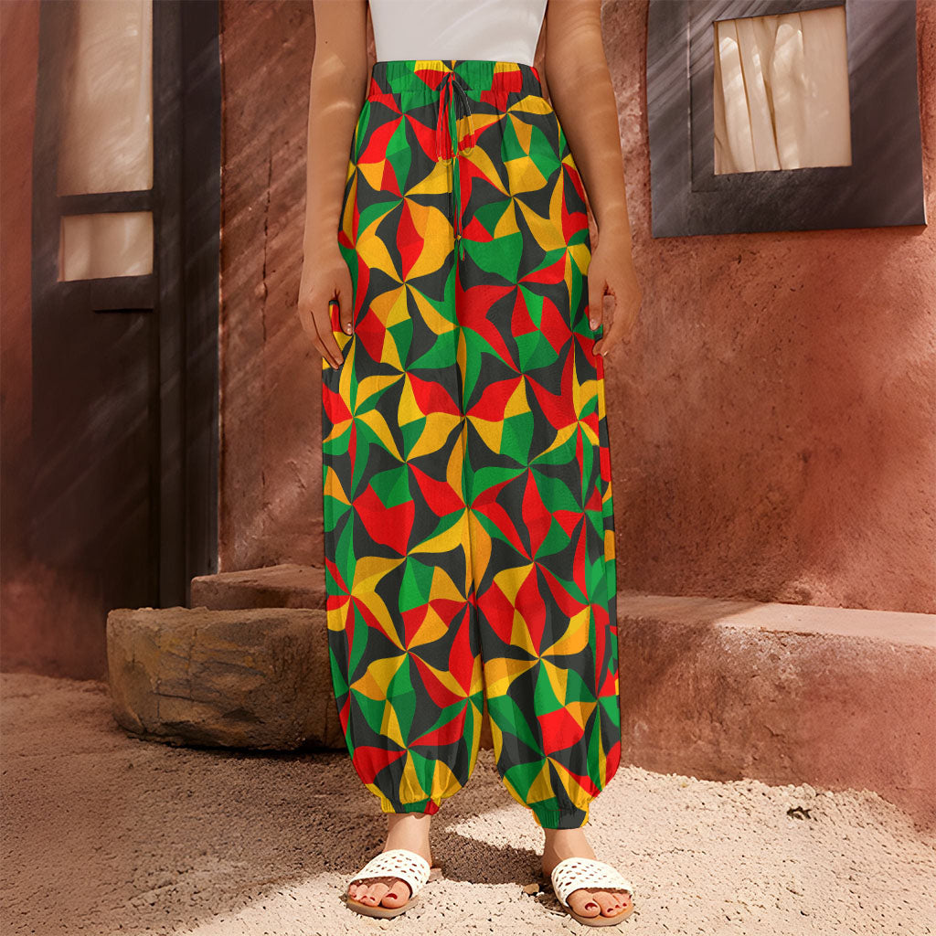 Abstract Reggae Pattern Print Harem Pants