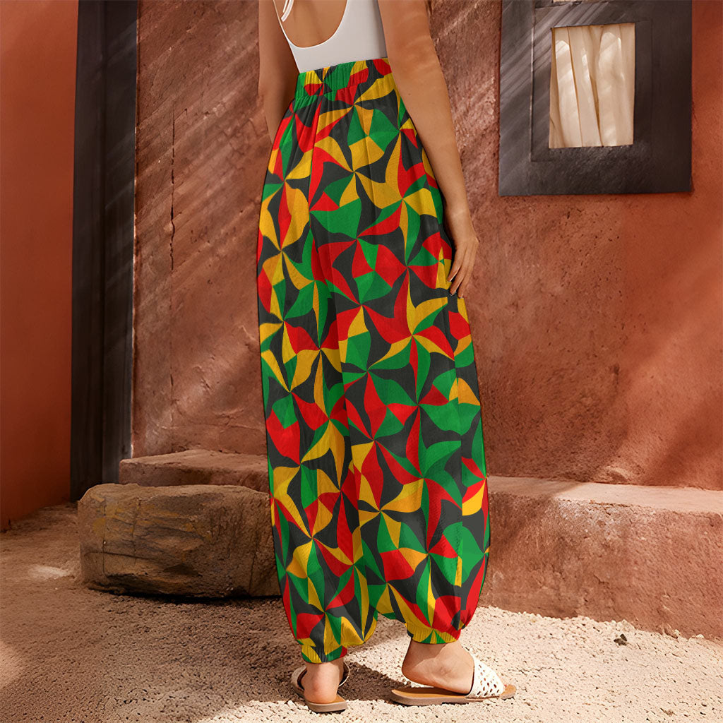 Abstract Reggae Pattern Print Harem Pants