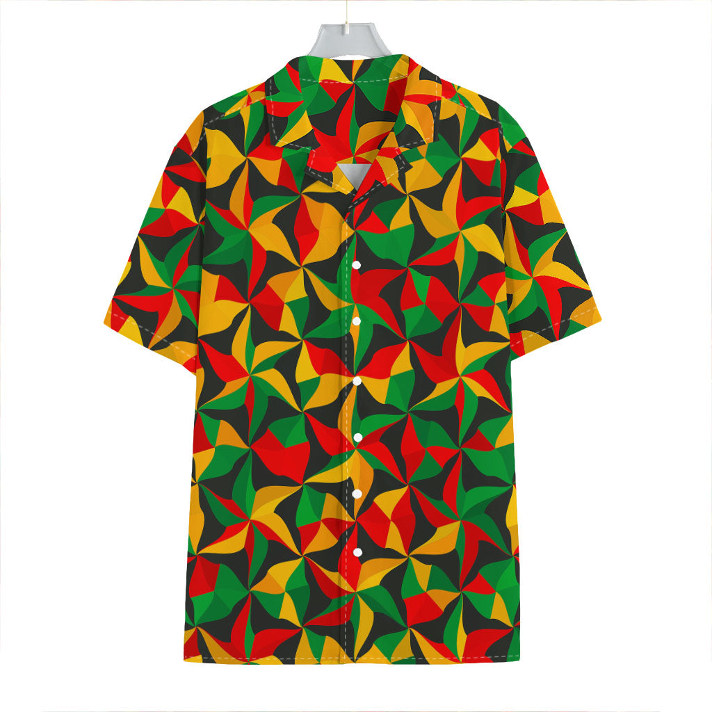 Abstract Reggae Pattern Print Hawaiian Shirt