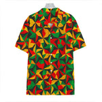Abstract Reggae Pattern Print Hawaiian Shirt