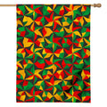 Abstract Reggae Pattern Print House Flag