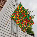 Abstract Reggae Pattern Print House Flag