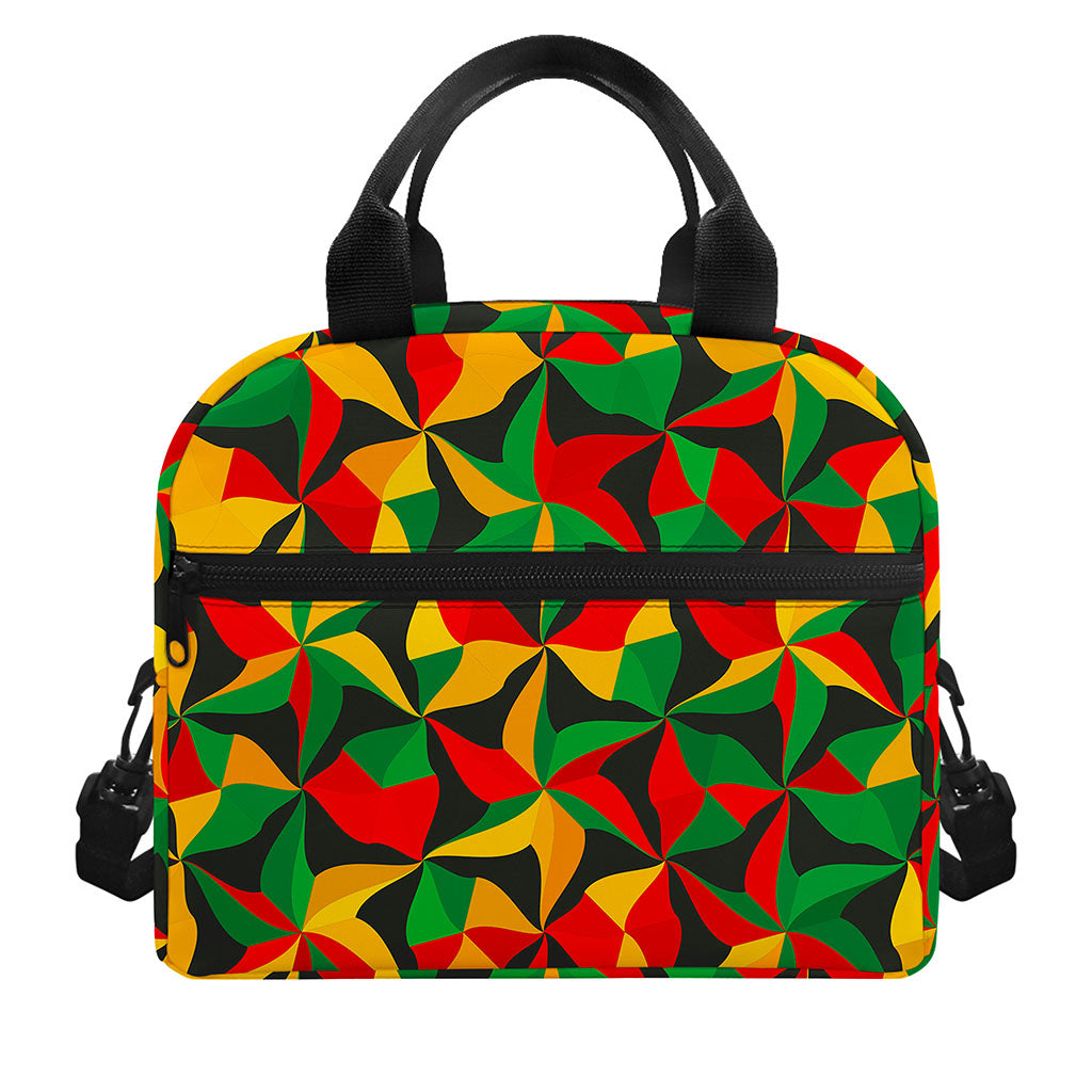 Abstract Reggae Pattern Print Insulated Lunch Bag
