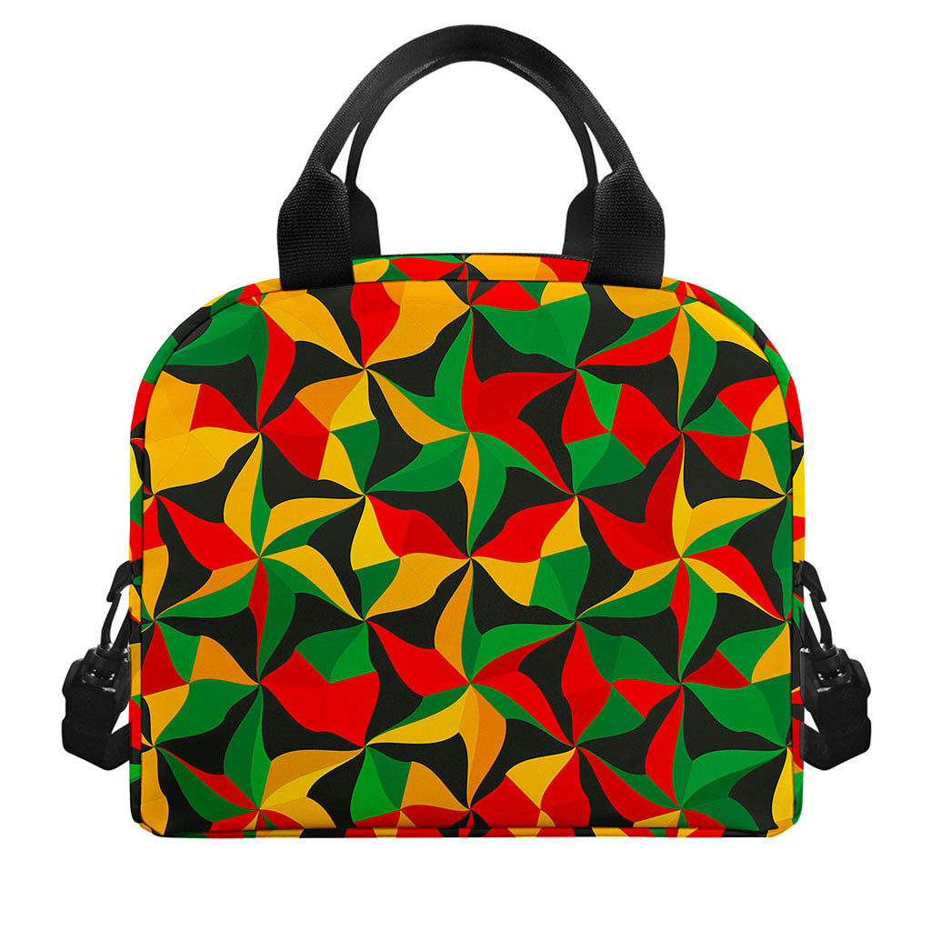 Abstract Reggae Pattern Print Insulated Lunch Bag