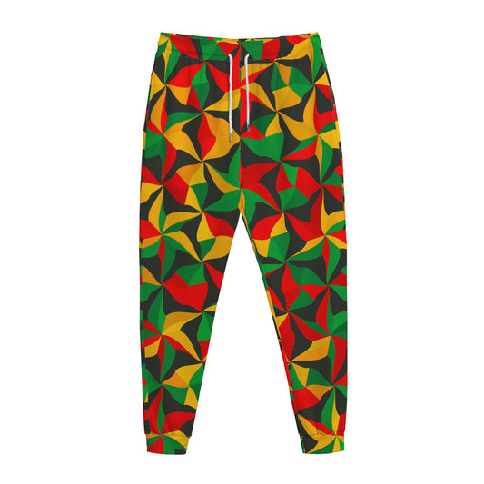 Abstract Reggae Pattern Print Jogger Pants