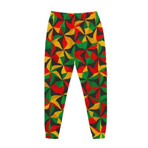 Abstract Reggae Pattern Print Jogger Pants